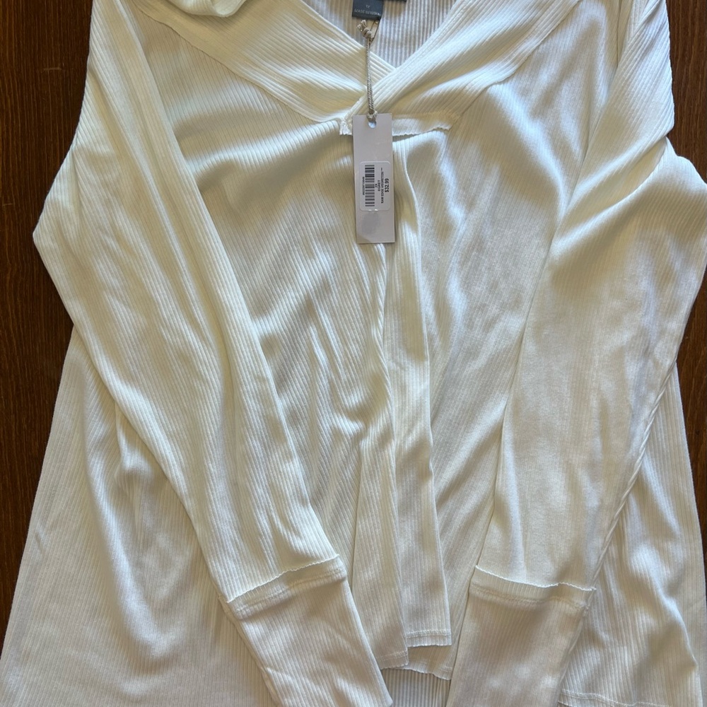 Natural Reflections Cream Ribbed Top - Picture 3 of 7